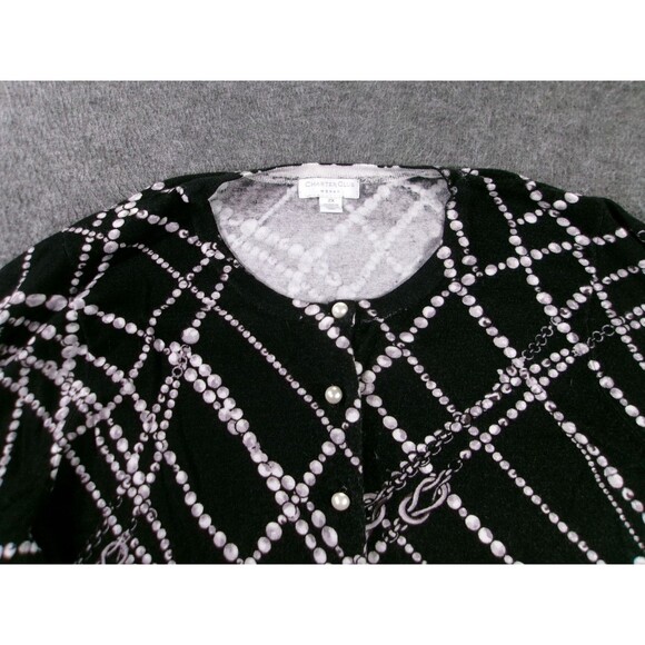 Charter Club Cardigan Womens 2X Black Pearl Chain Capsule Office Casual Layering - Picture 3 of 10